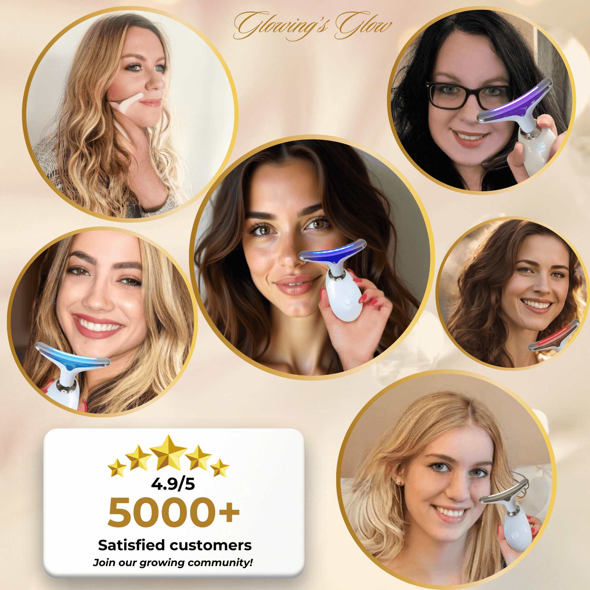 Over 5,000 satisfied customers – They love their results with our firming facial massager! Join them for firmer, more radiant, and youthful-looking skin.